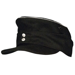 German M43 Panzer - SS Officers Wool Field Cap - Silver Piping