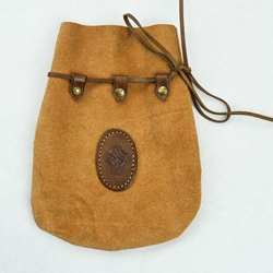 Medieval Large Leather Drawstring Pouch
