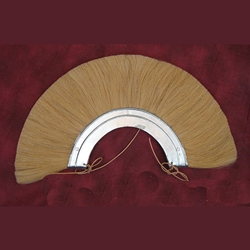 White Roman Helmet Plume - Steel Base