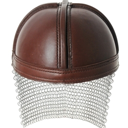 India Made - Leather Norman Chain Helmet