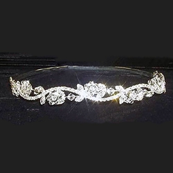 Crystal Bead Flower Tiara RJ12019
