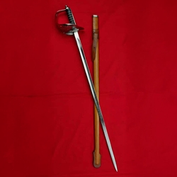 British 1897 Infantry Officer’s Saber - Brown Leather Wood Core Scabbard
