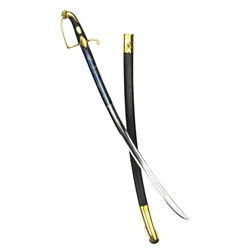 Napoleonic French 5th Light Infantry Officer Saber – Battle Ready 1055 Steel Reproduction with Blued & Gilt Blade