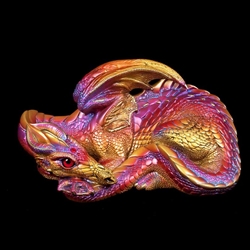 Mother Dragon Sculpture in Violet Flame