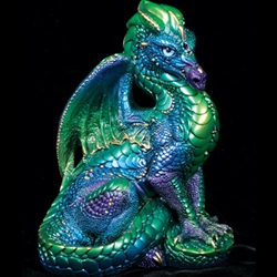 Male Dragon Sculpture Emerald-Peacock